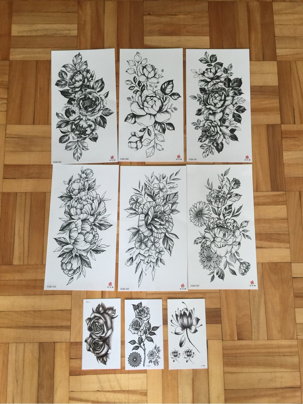 Woman’s temporary tattoos